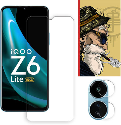 ARBAN Edge To Edge Tempered Glass for iQOO Z6 Lite 5G Tempered Glass Screen Protector | Anti-Scratch | Edge to Edge Full Coverage | 9H Hardness ( 1 FRONT SCREEN GUARD + 1 CAMERA LENS PROTECTOR + 1 FREE BACK EMBOSSED SKIN001 )(Pack of 1)