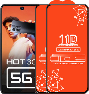 Qyist Edge To Edge Tempered Glass for Infinix Hot 30 5G(Pack of 2)