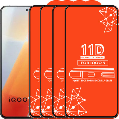 Qyist Edge To Edge Tempered Glass for IQOO 9(Pack of 4)