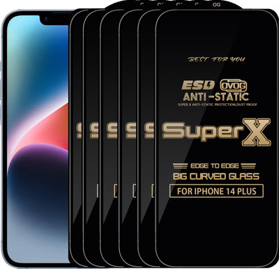 Qyist Edge To Edge Tempered Glass for IPHONE 14 PLUS(Pack of 6)