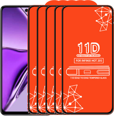 Roxel Edge To Edge Tempered Glass for Infinix Hot 20S(Pack of 5)