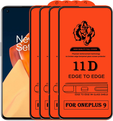 NaturalBuy Edge To Edge Tempered Glass for Oneplus 9(11D-Pack of 4)(Pack of 4)