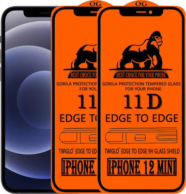 TWIGLO Edge To Edge Tempered Glass for apple IPHONE 12 MINI(Pack of 2)