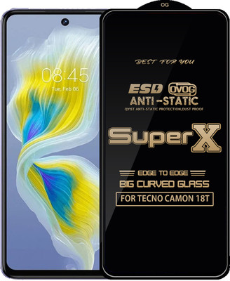 Qyist Edge To Edge Tempered Glass for TECNO CAMON 18T(Pack of 1)