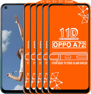 CYOR Edge To Edge Tempered Glass for OPPO A72(Pack of 5)