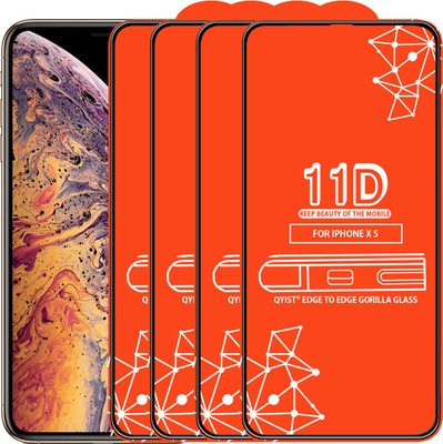 Qyist Edge To Edge Tempered Glass for Apple iPhone XS(Pack of 4)