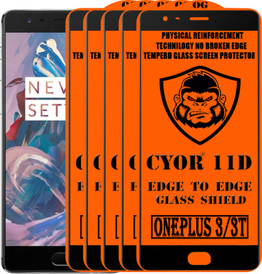 CYOR Edge To Edge Tempered Glass for OnePlus 3(Pack of 5)