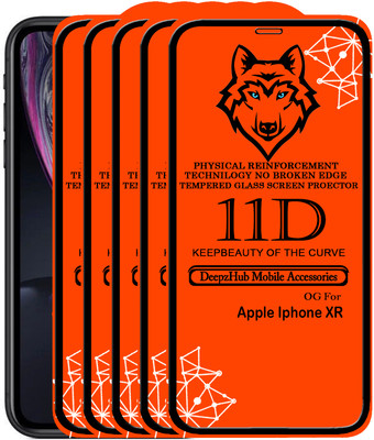 DeepzHub Edge To Edge Tempered Glass for Apple iPhone XR(Pack of 5)