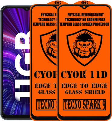 CYOR Edge To Edge Tempered Glass for TECNO SPARK 9(Pack of 2)