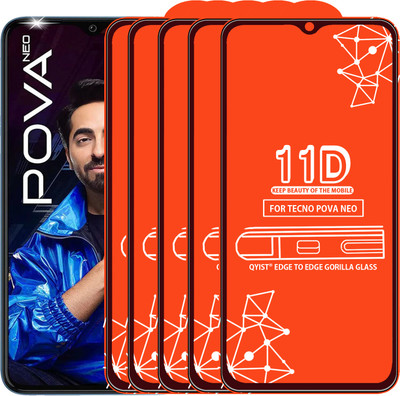 Qyist Edge To Edge Tempered Glass for Tecno Pova Neo(Pack of 5)