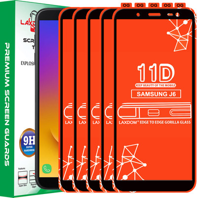 Laxdom Edge To Edge Tempered Glass for Samsung Galaxy J6(Pack of 5)
