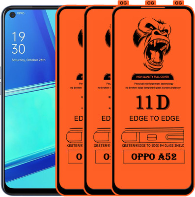 PFOAM Edge To Edge Tempered Glass for OPPO A52(Pack of 3)