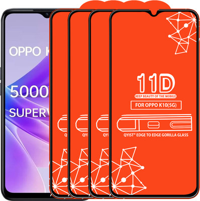 Qyist Edge To Edge Tempered Glass for Oppo K10 5G(Pack of 4)