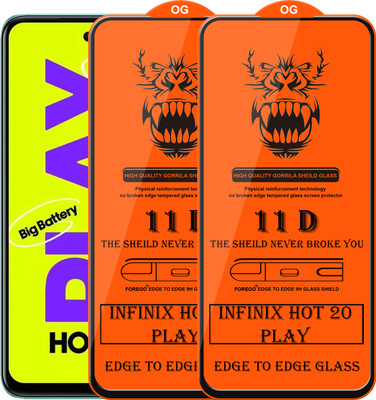 Forego Edge To Edge Tempered Glass for Infinix Hot 20 Play(Pack of 2)