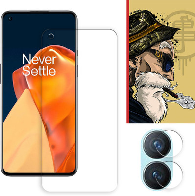 SOMTONE Edge To Edge Tempered Glass for OnePlus 9R 5G Tempered Glass Screen Protector | Anti-Scratch | Edge to Edge Full Coverage | 9H Hardness ( 1 FRONT SCREEN GUARD + 1 CAMERA LENS PROTECTOR + 1 FREE BACK EMBOSSED SKIN001 )(Pack of 1)