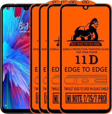 TWIGLO Edge To Edge Tempered Glass for REDMI NOTE 7(Pack of 4)