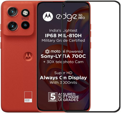 DSCASE Edge To Edge Tempered Glass for Motorola Edge 50 Neo, Moto Edge 50 Neo(Pack of 1)