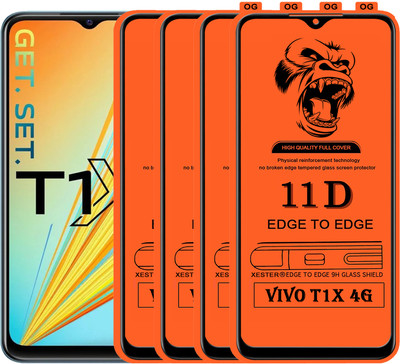 PFOAM Edge To Edge Tempered Glass for VIVO T1X 4G(Pack of 4)