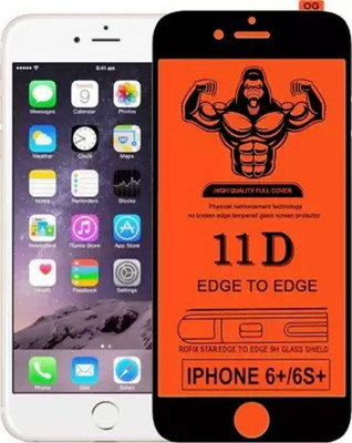 9H Edge To Edge Tempered Glass for Apple iPhone 6s Plus (11D Full Glue Tempered Glass Edge to Edge Full Screen Coverage with Easy Installation Kit)(Pack of 1)