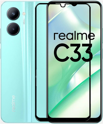 MOBIGENIX Edge To Edge Tempered Glass for realme C33(Pack of 1)