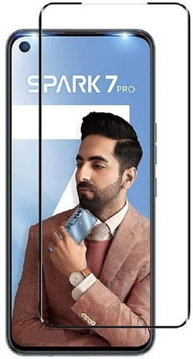 HIE POWER Edge To Edge Tempered Glass for Tecno Spark 7 Pro- 11D Screen Protector With Installation Kit(Pack of 1)
