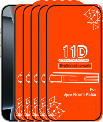 DeepzHub Edge To Edge Tempered Glass for iPhone 16 Pro Max(Pack of 5)