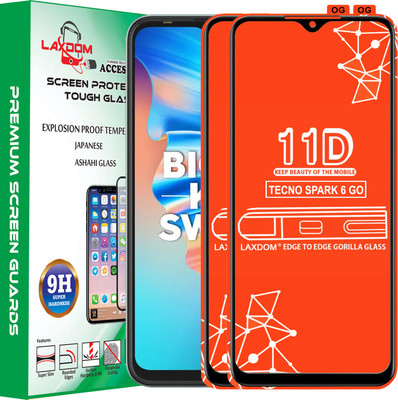 Laxdom Edge To Edge Tempered Glass for TECNO SPARK 6 GO(Pack of 2)