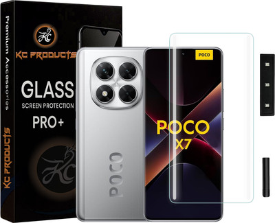 KC PRODUCTS Edge To Edge Tempered Glass for POCO X7 5G, 5g with Easy Self Installation Kit(Pack of 1)