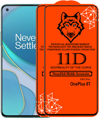 DeepzHub Edge To Edge Tempered Glass for OnePlus 8T(Pack of 2)