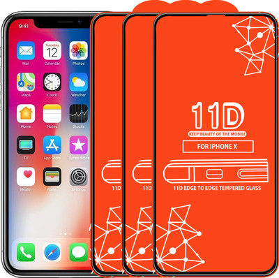 Roxel Edge To Edge Tempered Glass for Apple iPhone X(Pack of 3)