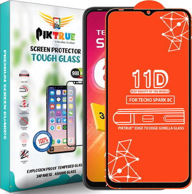 PikTrue Edge To Edge Tempered Glass for Tecno Spark 8C(Pack of 1)