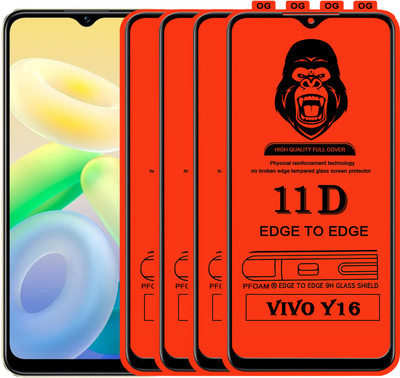Laxdom Edge To Edge Tempered Glass for VIVO Y16(Pack of 4)