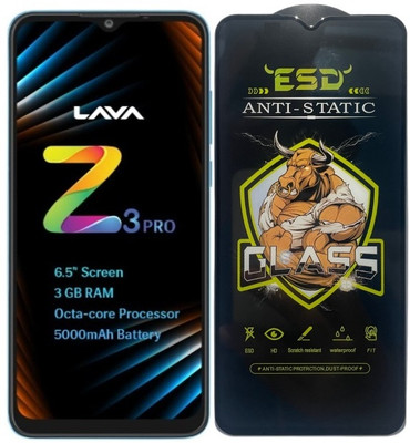 TELESHIELD Edge To Edge Tempered Glass for Lava Z3 Pro, ESD Glass, ESD Protector, Edge to Edge, Screen Protector(Pack of 1)