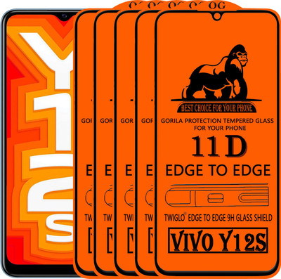 TWIGLO Edge To Edge Tempered Glass for Y12S(Pack of 5)