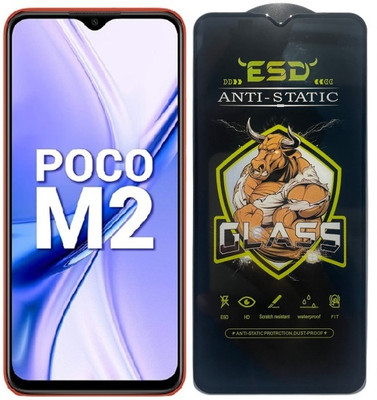 Resolute Edge To Edge Tempered Glass for Poco M2, ESD Tempered Glass, ESD Screen Protector, Anti Static, Screen Protector(Pack of 1)
