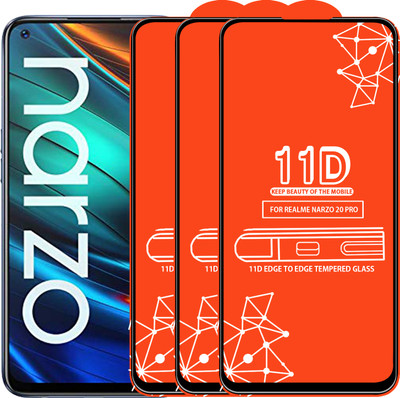 Qyist Edge To Edge Tempered Glass for Realme Narzo 20 Pro(Pack of 3)