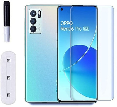 Mersal Edge To Edge Tempered Glass for Oppo Reno 6 Pro, UV Temper Glass Edge to Edge, HD & Built-In 9H Hardness Screen(Pack of 1)