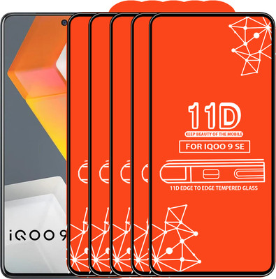 Roxel Edge To Edge Tempered Glass for Iqoo 9 Se(Pack of 5)