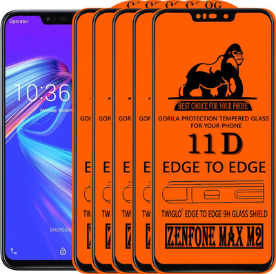 TWIGLO Edge To Edge Tempered Glass for Asus Zenfone Max M2(Pack of 5)