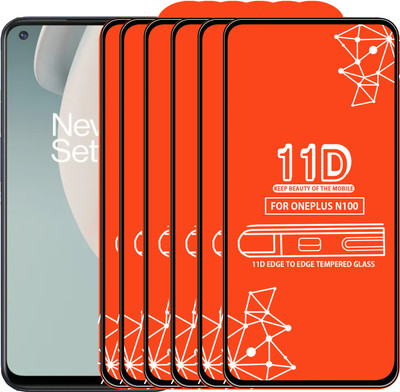 Qyist Edge To Edge Tempered Glass for Oneplus N100(Pack of 6)