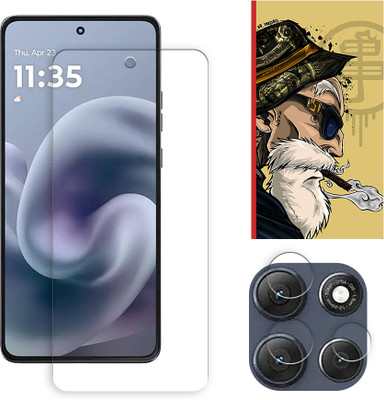 SOMTONE Edge To Edge Tempered Glass for Motorola Moto G86 Power 5G Tempered Glass Screen Protector | Anti-Scratch | Edge to Edge Full Coverage | 9H Hardness ( 1 FRONT SCREEN GUARD + 1 CAMERA LENS PROTECTOR + 1 FREE BACK EMBOSSED SKIN001 )(Pack of 1)