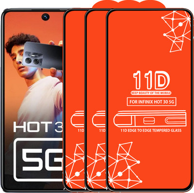 Qyist Edge To Edge Tempered Glass for Infinix Hot 30 5G(Pack of 3)