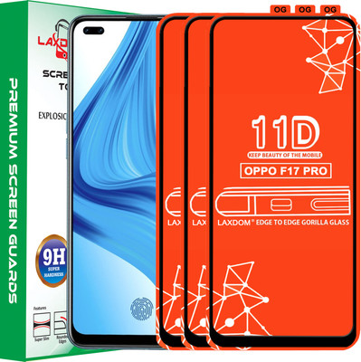 Laxdom Edge To Edge Tempered Glass for OPPO F17 PRO(Pack of 3)