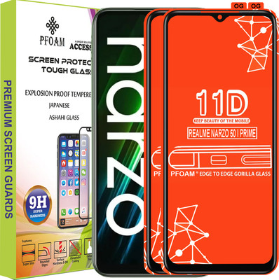 PFOAM Edge To Edge Tempered Glass for REALME NARZO 50I PRIME(Pack of 2)