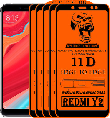 TWIGLO Edge To Edge Tempered Glass for Mi Redmi Y2(Pack of 5)