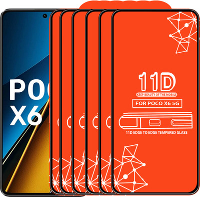Qyist Edge To Edge Tempered Glass for Poco X6 5G(Pack of 6)