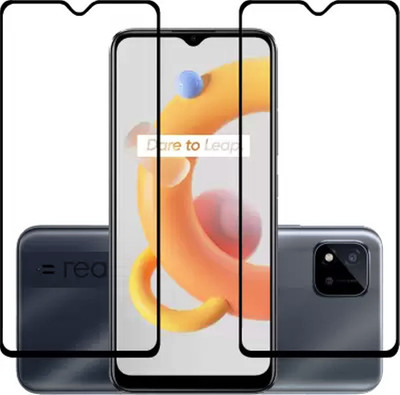 HIE POWER Edge To Edge Tempered Glass for Realme C11 (2021)- | Full Glue Curved Tempered Glass | Bubble Free Installation |(Pack of 2)