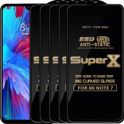 Roxel Edge To Edge Tempered Glass for MI NOTE 7(Pack of 5)