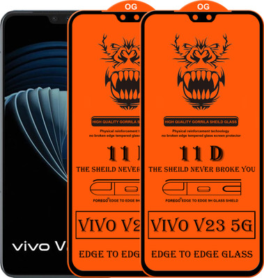 Forego Edge To Edge Tempered Glass for Vivo V23 5G(Pack of 2)