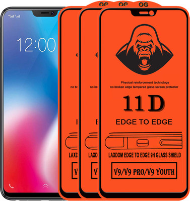 Laxdom Edge To Edge Tempered Glass for VIVO V9 PRO(Pack of 3)